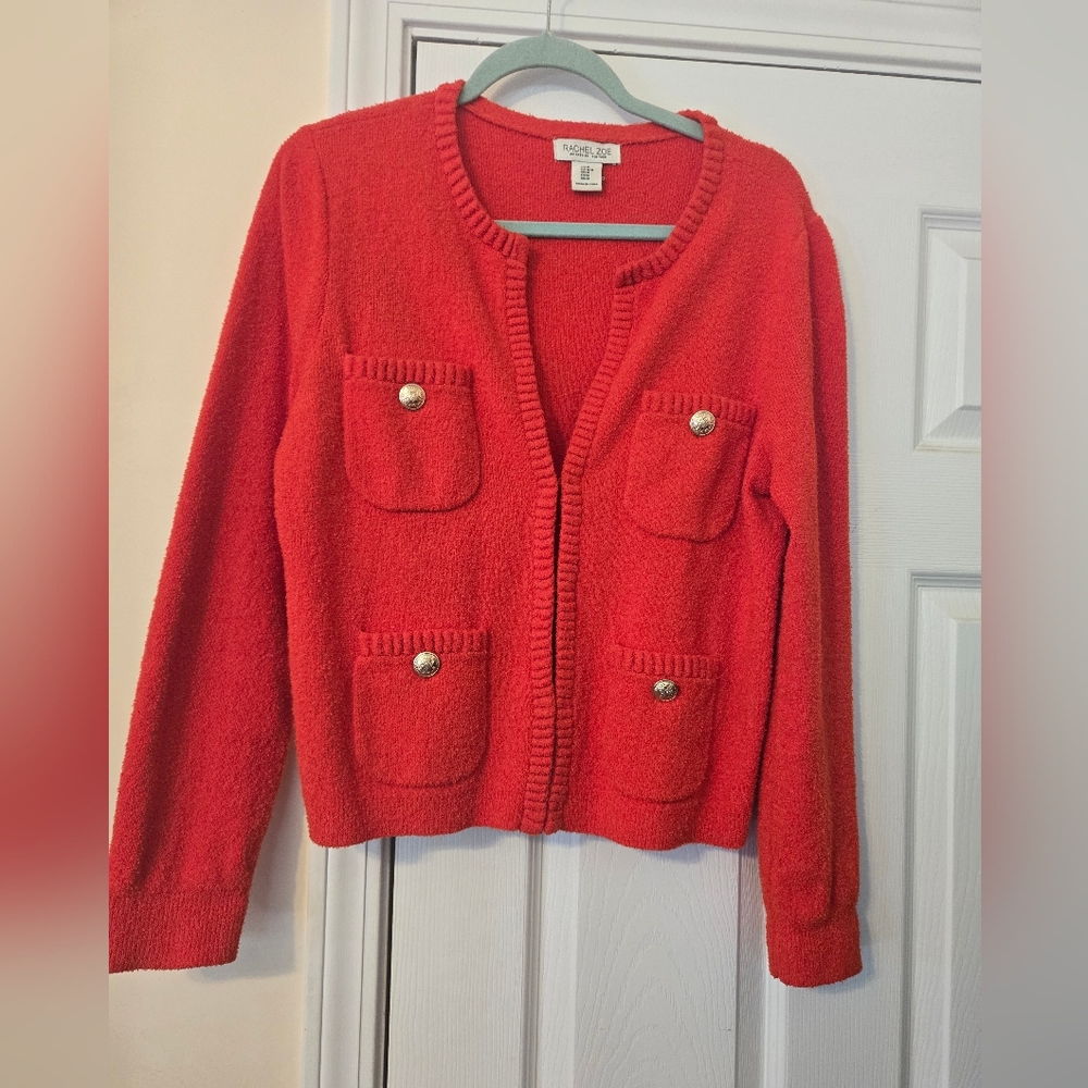 Rachel Zoe Red Cardigan Sweater